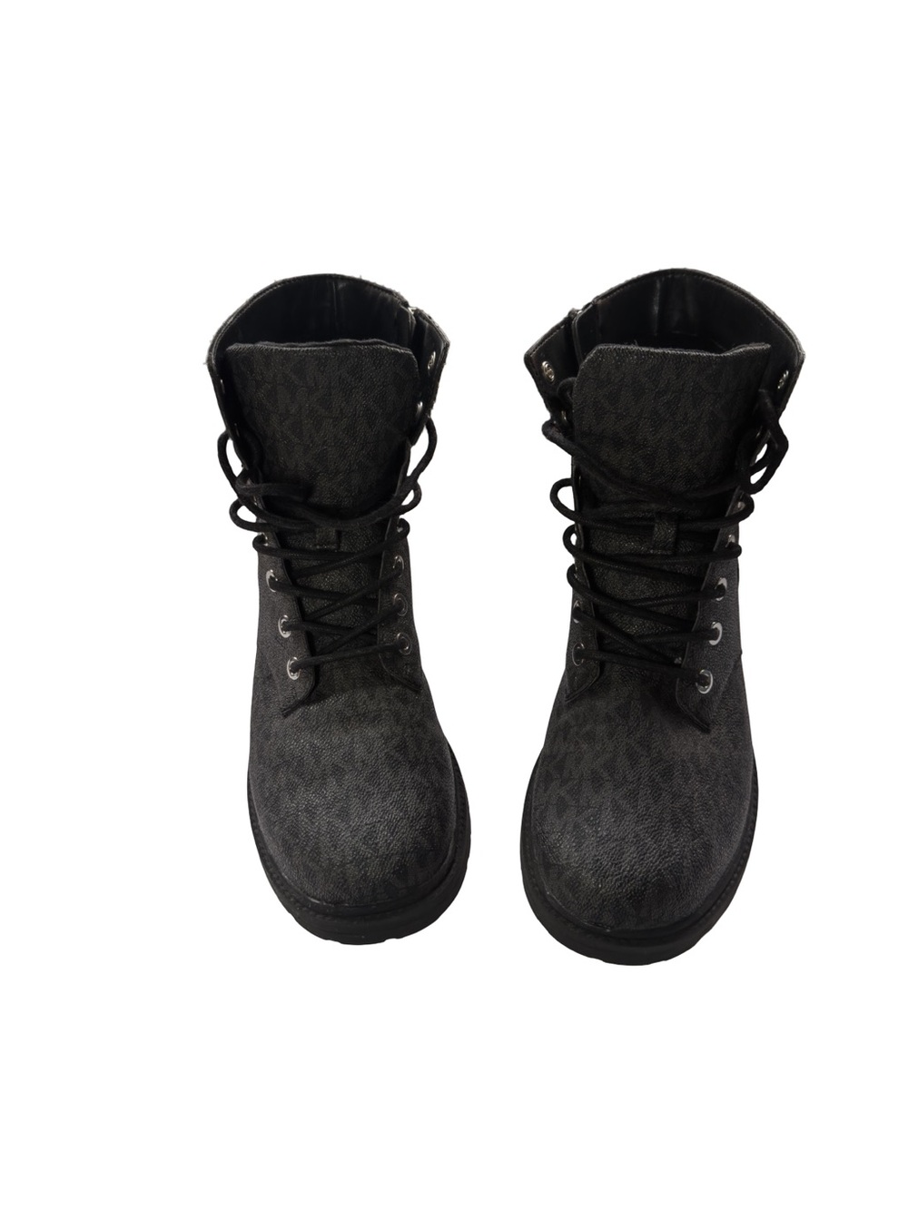Michael Kors Combat Boots Black Logo Lace Up Zip Women’s Size 9 Casual - Picture 5 of 9
